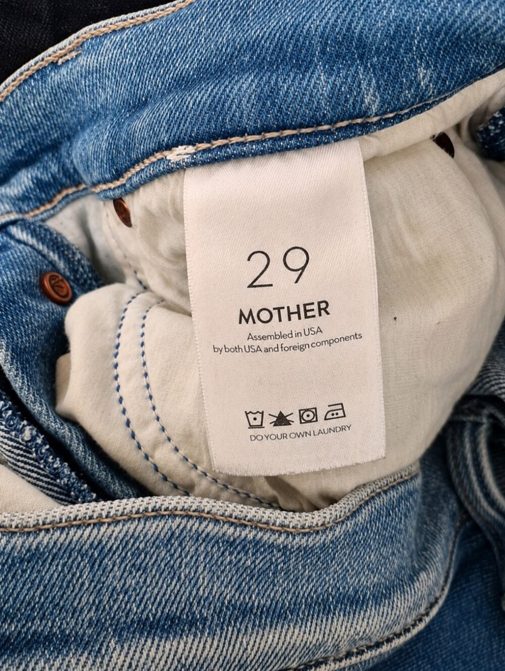 MOTHER The Tomcat Play Like A Pirate Jeans 29 Distressed Straight Crop Denim - Picture 9 of 14